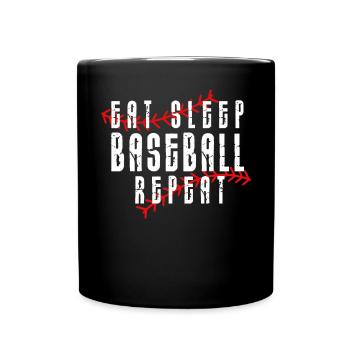 Baseball Sport Baseballspieler Pitcher Catcher USA - Tasse einfarbig - Schwarz - Vorne