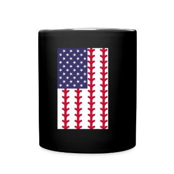 Baseball Sport Baseballspieler Pitcher Catcher USA - Tasse einfarbig - Schwarz - Vorne