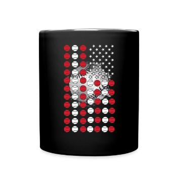 Baseball Sport Baseballspieler Pitcher Catcher USA - Tasse einfarbig - Schwarz - Vorne