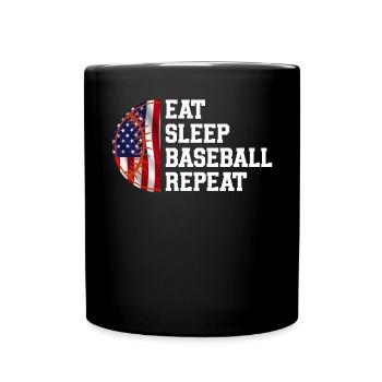 Baseball Sports Joueur de baseball Lanceur Receveur États-Unis - Mug uni - noir - Devant