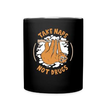 Faire la sieste, pas de drogue Folivora à gorge brune - Mug uni - noir - Devant