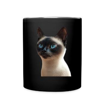 Siamkatze Siam Katze Siamese Cat Siamesen Katzen - Tasse einfarbig - Schwarz - Vorne