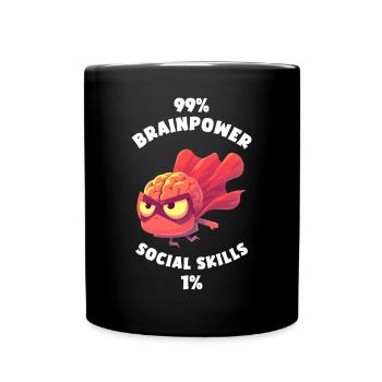 99% Matière grise 1% Compétences sociales Drôle de cerveau - Mug uni - noir - Devant