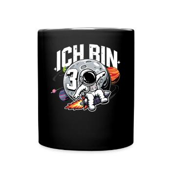 3rd Birthday Boys 3 Years Astronaut Birthday - Full Colour Mug - black - Front