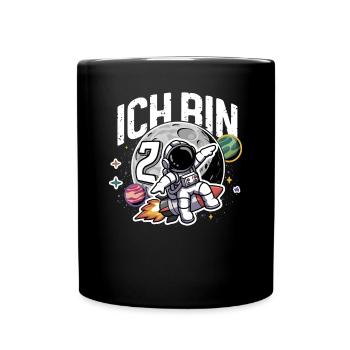 2. Geburtstag Jungen 2 Jahre Astronaut Geburtstag - Tasse einfarbig - Schwarz - Vorne