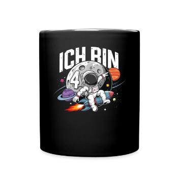 4ème anniversaire garçons 4 ans astronaute anniversaire - Mug uni - noir - Devant