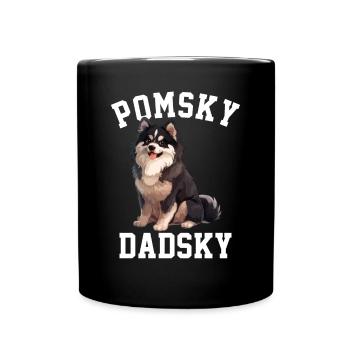 Pomsky dadsky dog - Tasse einfarbig - Schwarz - Vorne