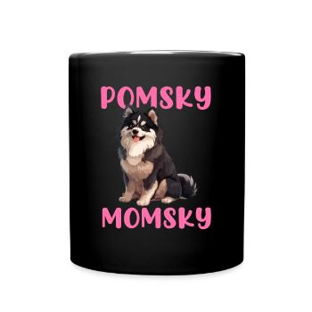 Pomsky Momsky dog - Tasse einfarbig - Schwarz - Vorne
