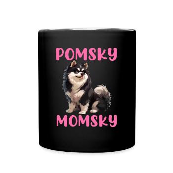 Pomsky Momsky dog - Tasse einfarbig - Schwarz - Vorne