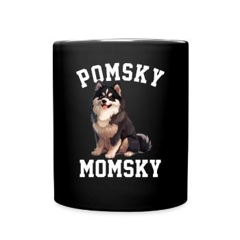 Pomsky Momsky dog - Tasse einfarbig - Schwarz - Vorne
