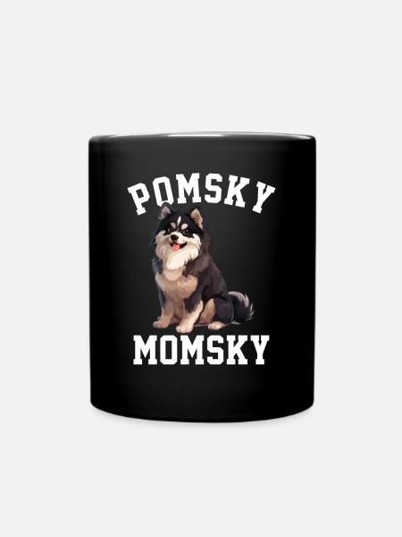 Pomsky Momsky dog - Tasse einfarbig - Schwarz