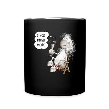 Horse in deckchair cocktail summer chilling horses - Full Colour Mug - black - Front