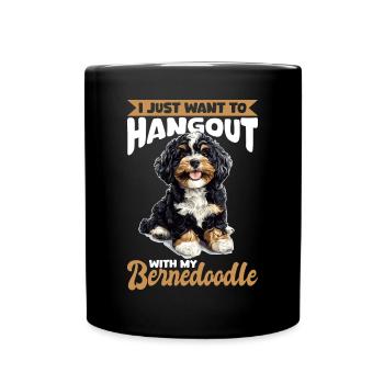 Bernedoodle Dog Breed I Just Want To Hangout - Full Colour Mug - black - Front
