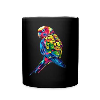Perruche, Perruche, Perruche, Perroquet, Popart - Mug uni - noir - Devant