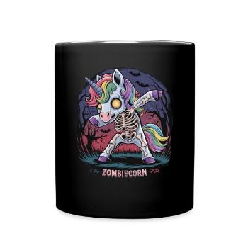 Zombiecorn für Anti Einhorn Fans - Tasse einfarbig - Schwarz - Vorne
