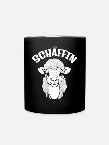 Die Schäffin lustige Chefin Schaf - Tasse einfarbig - Schwarz