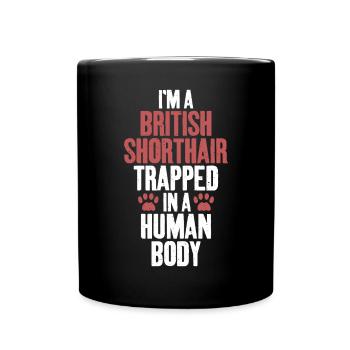 British Shorthair Gifts - Tasse einfarbig - Schwarz - Vorne