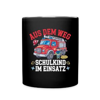 Un écolier à l'écart en action qui commence l'école - Mug uni - noir - Devant