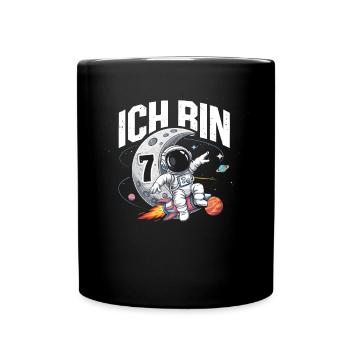 7e anniversaire garçons 7 ans anniversaire astronaute - Mug uni - noir - Devant