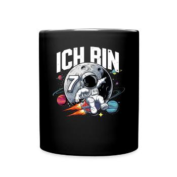 7e anniversaire garçons 7 ans anniversaire astronaute - Mug uni - noir - Devant