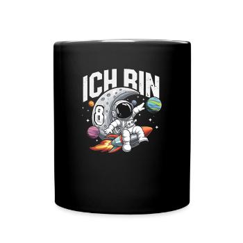 8e anniversaire garçons 8 ans anniversaire astronaute - Mug uni - noir - Devant