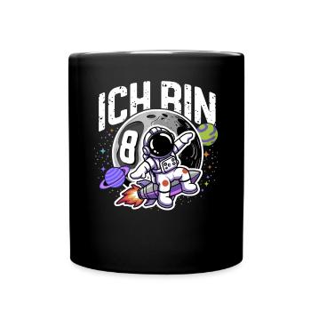 8e anniversaire garçons 8 ans anniversaire astronaute - Mug uni - noir - Devant