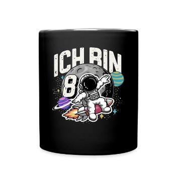 8ème anniversaire Garçons 8 ans Astronaute Anniversaire - Mug uni - noir - Devant
