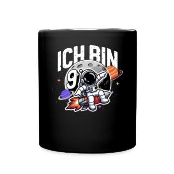9e anniversaire garçons 9 ans astronaute anniversaire - Mug uni - noir - Devant