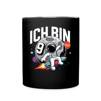 9e anniversaire garçons 9 ans astronaute anniversaire - Mug uni - noir - Devant