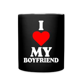 I love my boyfriend love - Full Colour Mug - black - Front