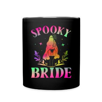 Spooky Bride Bridal Shower Bachelor Shower - Full Colour Mug - black - Front