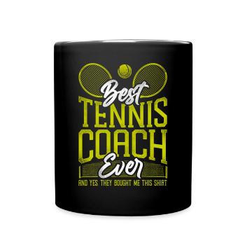 Funny Tennis Player Racket Coach - Full Colour Mug - black - Front