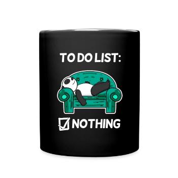 Lustiger Spruch lustige Sprüche - Panda Motiv - Tasse einfarbig - Schwarz - Vorne