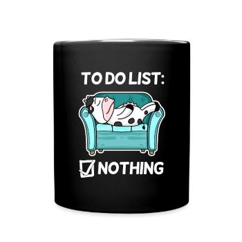 Funny Saying, Funny Sayings - Cow Motif - Full Colour Mug - black - Front