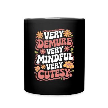 très réservé très attentif très mignon - Mug uni - noir - Devant