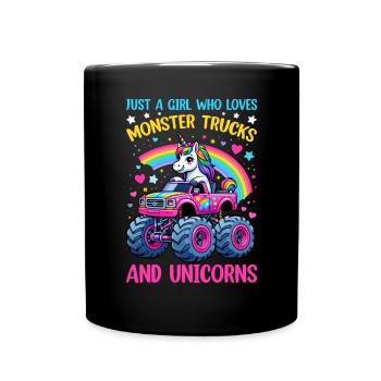 Monster Truck Einhorn Geburtstagsfeier Mädchen - Tasse einfarbig - Schwarz - Vorne