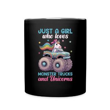 Monster Truck Einhorn Geburtstagsfeier Mädchen - Tasse einfarbig - Schwarz - Vorne