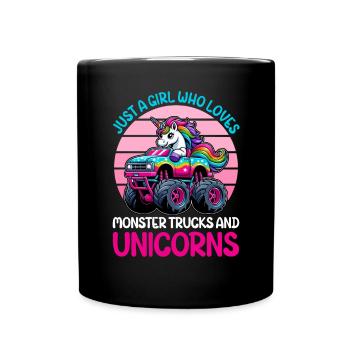 Monster Truck Einhorn Geburtstagsfeier Mädchen - Tasse einfarbig - Schwarz - Vorne