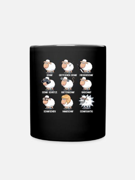 Lustige Unsheep Wortspiel Schafe & Schafherde - Tasse einfarbig - Schwarz