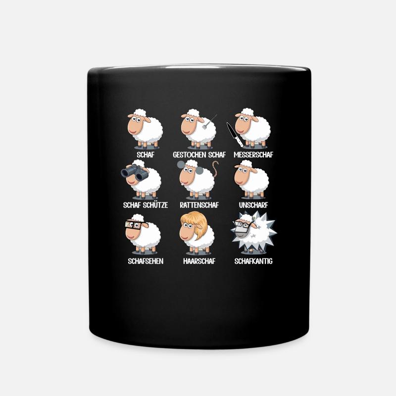 Lustige Unsheep Wortspiel Schafe & Schafherde - Tasse einfarbig - Schwarz