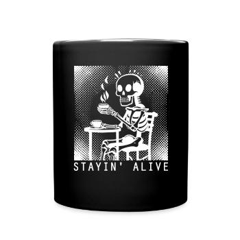 Stayin Alive Barista Café - Mug uni - noir - Devant
