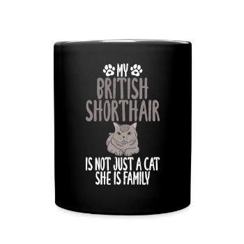 British Shorthair Gifts - Tasse einfarbig - Schwarz - Vorne