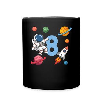 8ème anniversaire Garçons 8 ans Astronaute Anniversaire - Mug uni - noir - Devant