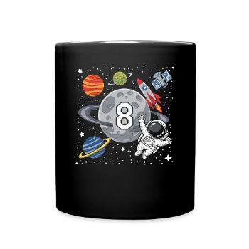 8ème anniversaire Garçons 8 ans Astronaute Anniversaire - Mug uni - noir - Devant