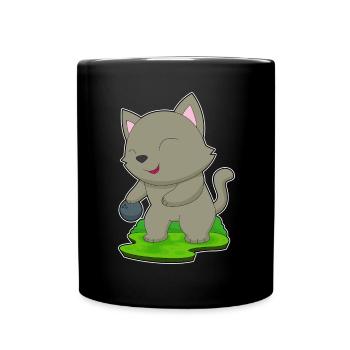 Cat Bowling Bowling Ball - Full Colour Mug - black - Front