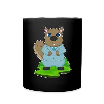 Biber Bräutigam Anzug Hochzeit - Tasse einfarbig - Schwarz - Vorne