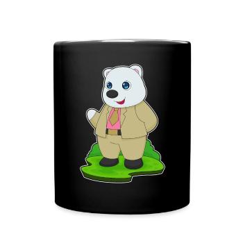 Eisbär Bräutigam Anzug Hochzeit - Tasse einfarbig - Schwarz - Vorne