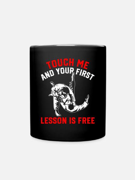 Touche-moi et ta première leçon est gratuite - Funny Jud - Mug uni - noir