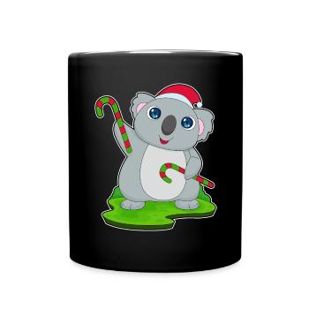 Canne de Noël Koala - Mug uni - noir - Devant