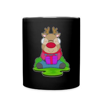 Rentier Weihnachten Winter - Tasse einfarbig - Schwarz - Vorne